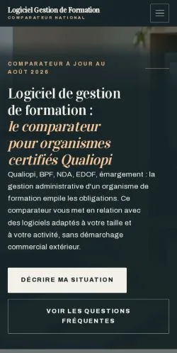 Forhåndsvisning af Formation Logiciels Comparateur, opført til udgivelse af sponsorerede artikler