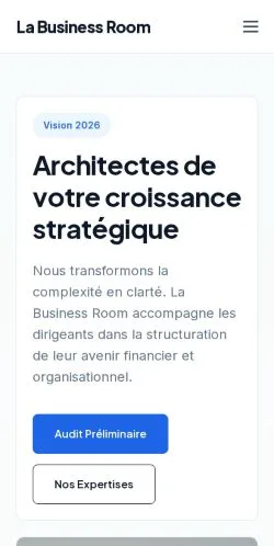 Vista previa del sitio La Business Room, referenciado para publicar artículos patrocinados