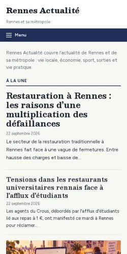 Aperçu du site Rennes Actualité, référencé pour publier un article sponsorisé