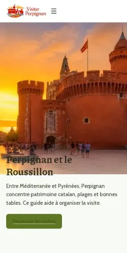 Forhåndsvisning av nettstedet Visiter Perpignan, oppført for publisering av sponsede artikler