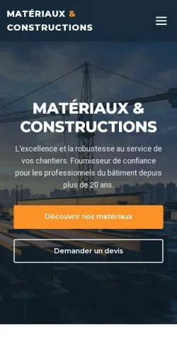 스폰서 기사 게재 매체로 등록된 Matériaux & Constructions 사이트 미리보기
