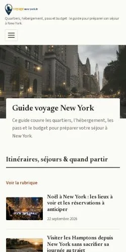 Vorschau der Website Voyage New York, gelistet für die Veröffentlichung gesponserter Artikel