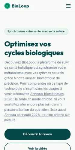 Vorschau der Website BioLoop Optimize, gelistet für die Veröffentlichung gesponserter Artikel
