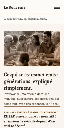 Vorschau der Website Le Souvenir, gelistet für die Veröffentlichung gesponserter Artikel