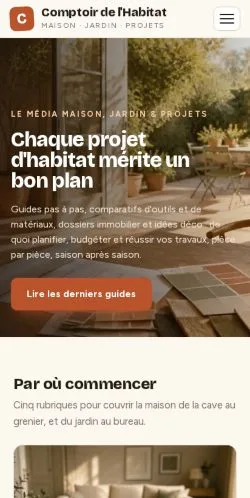 Voorbeeld van de website Comptoir de l'Habitat, vermeld voor de publicatie van gesponsorde artikelen