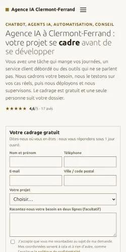 Anteprima del sito Agence IA Clermont, referenziato per la pubblicazione di articoli sponsorizzati