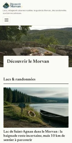 Vista previa del sitio Découvrir Le Morvan, referenciado para publicar artículos patrocinados