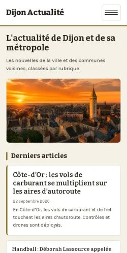 Aperçu du site Dijon Actualité, référencé pour publier un article sponsorisé