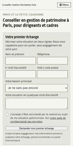 Anteprima del sito Gestion Patrimoine Paris, referenziato per la pubblicazione di articoli sponsorizzati