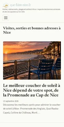 スポンサード記事の掲載先として登録されたQue Faire Niceのサイトプレビュー