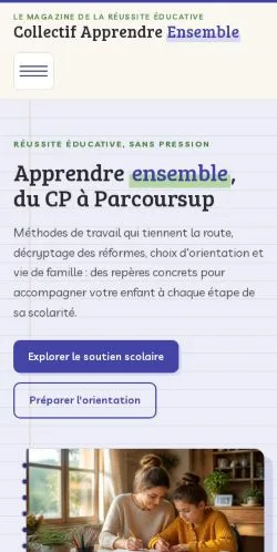 Pré-visualização do site Collectif Apprendre Ensemble, referenciado para publicar artigos patrocinados