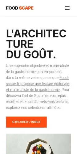 Förhandsvisning av webbplatsen Food Scape, listad för publicering av sponsrade artiklar
