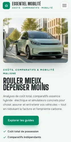Aperçu du site Essentiel Mobilité, référencé pour publier un article sponsorisé
