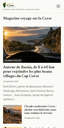 Vorschau der Website Découvrir la Corse, gelistet für die Veröffentlichung gesponserter Artikel