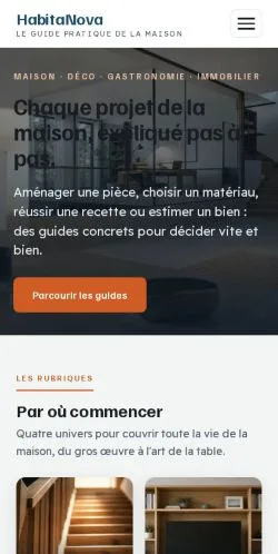 Aperçu du site HabitaNova, référencé pour publier un article sponsorisé