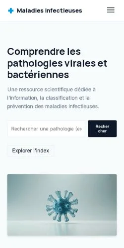 Aperçu du site Maladies Infectieuses, référencé pour publier un article sponsorisé