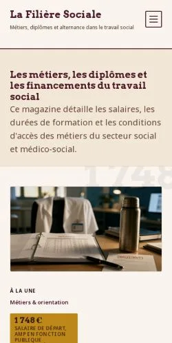 Anteprima del sito La Filière Sociale, referenziato per la pubblicazione di articoli sponsorizzati