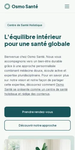 스폰서 기사 게재 매체로 등록된 Osmo Santé 사이트 미리보기