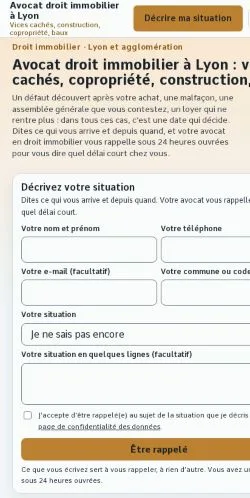 Forhåndsvisning af Avocat Droit Immobilier Lyon, opført til udgivelse af sponsorerede artikler