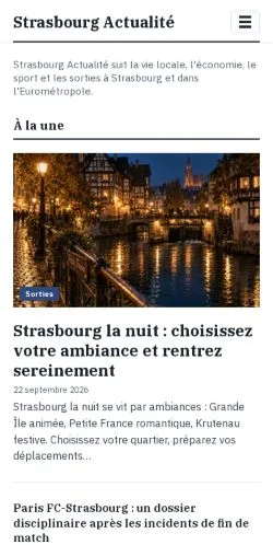 Anteprima del sito Strasbourg Actualité, referenziato per la pubblicazione di articoli sponsorizzati