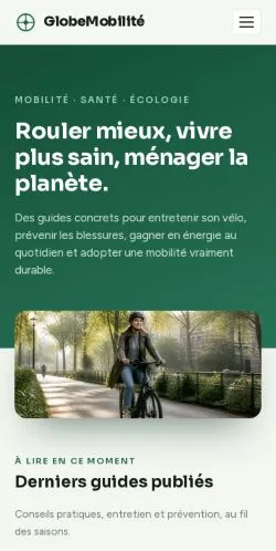 Vista previa del sitio GlobeMobilité, referenciado para publicar artículos patrocinados
