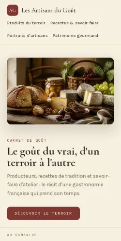 Forhåndsvisning af Artisans Du Goût, opført til udgivelse af sponsorerede artikler