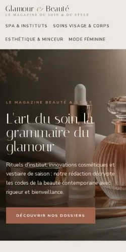 Pré-visualização do site Glamour et Beauté, referenciado para publicar artigos patrocinados