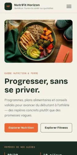 スポンサード記事の掲載先として登録されたNutriFit Horizonのサイトプレビュー