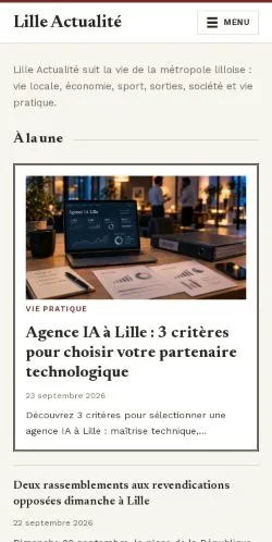 スポンサード記事の掲載先として登録されたLille Actualitéのサイトプレビュー