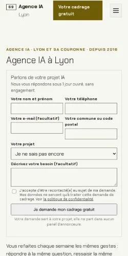 Anteprima del sito Agence IA Lyon, referenziato per la pubblicazione di articoli sponsorizzati