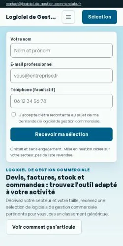 Anteprima del sito Gestion Commerciale Direct, referenziato per la pubblicazione di articoli sponsorizzati
