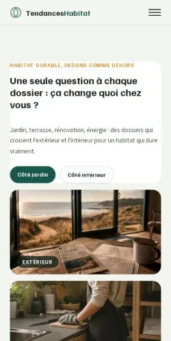 Aperçu du site Tendances Habitat, référencé pour publier un article sponsorisé