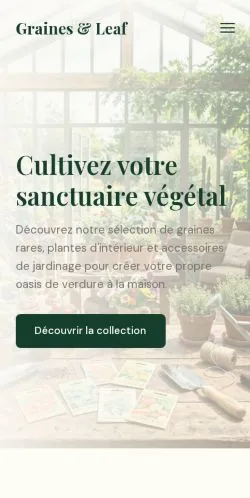 Vorschau der Website Graines & Leaf, gelistet für die Veröffentlichung gesponserter Artikel