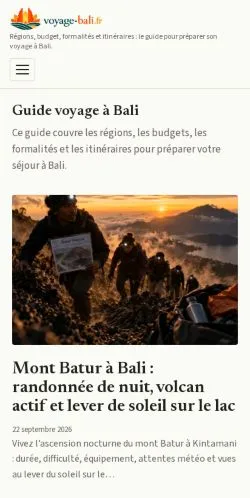스폰서 기사 게재 매체로 등록된 Voyage Bali Magazine 사이트 미리보기