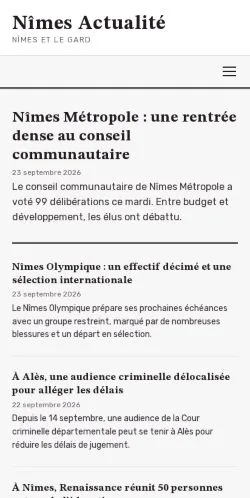 Aperçu du site Nîmes Actualité, référencé pour publier un article sponsorisé