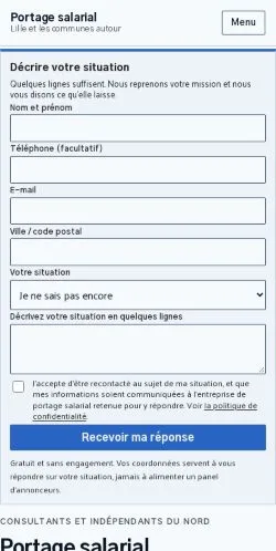 Vorschau der Website Portage Salarial Lille, gelistet für die Veröffentlichung gesponserter Artikel