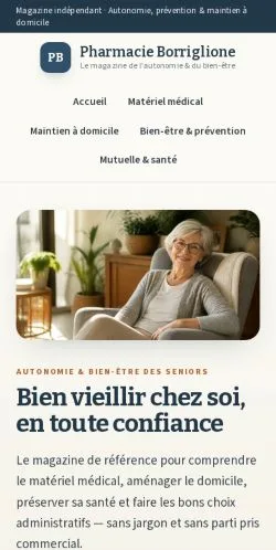 Voorbeeld van de website Pharmacie Borriglione, vermeld voor de publicatie van gesponsorde artikelen