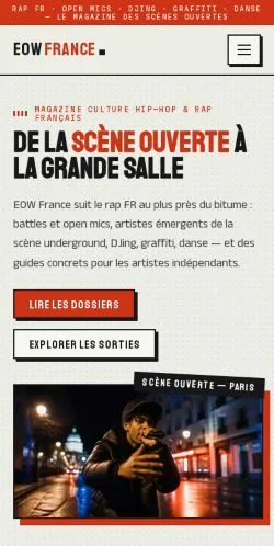 Preview of the EOW France website, listed for sponsored article publication