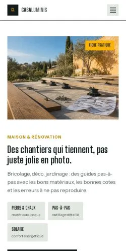 Aperçu du site Casa Luminis, référencé pour publier un article sponsorisé