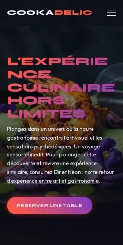 Aperçu du site Cookadelic Experiences, référencé pour publier un article sponsorisé