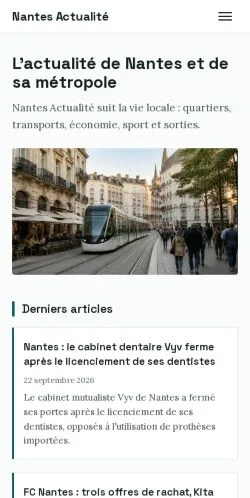 Forhåndsvisning af Nantes Actualité, opført til udgivelse af sponsorerede artikler