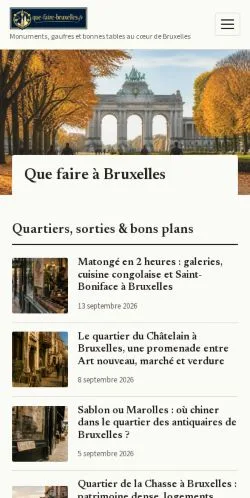 Anteprima del sito Que Faire Bruxelles, referenziato per la pubblicazione di articoli sponsorizzati