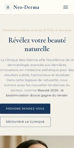 Aperçu du site Neo-Derma Clinique, référencé pour publier un article sponsorisé