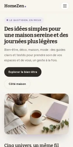 スポンサード記事の掲載先として登録されたHomeZen Habitatのサイトプレビュー
