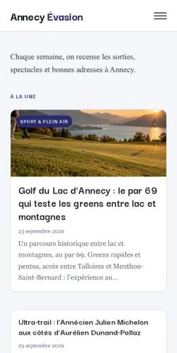 Vorschau der Website Annecy Évasion, gelistet für die Veröffentlichung gesponserter Artikel