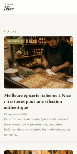 Vista previa del sitio Le Mag Nice, referenciado para publicar artículos patrocinados