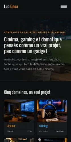 Vorschau der Website LudiCasa Home Cinéma, gelistet für die Veröffentlichung gesponserter Artikel