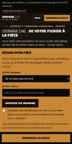 Anteprima del sito Usinage CNC, referenziato per la pubblicazione di articoli sponsorizzati