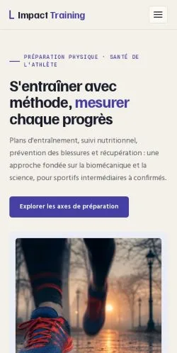 Vista previa del sitio Impact Training, referenciado para publicar artículos patrocinados