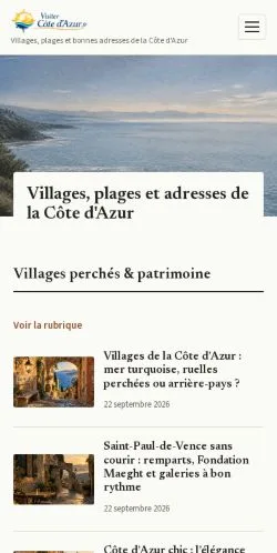 Anteprima del sito Côte d'Azur Visites, referenziato per la pubblicazione di articoli sponsorizzati